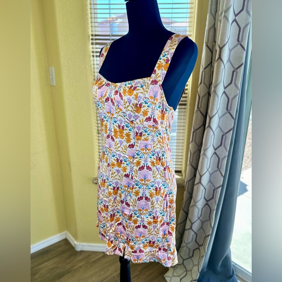 NEW! Free People Ivory Floral Print Sasha Sweetheart-Neck Mini Dress - Picture 6 of 17